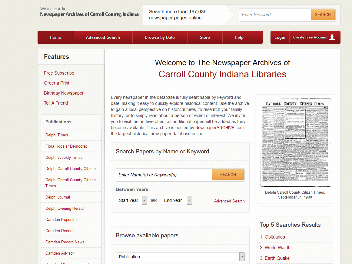 IBC Carroll County Newspaper Archive